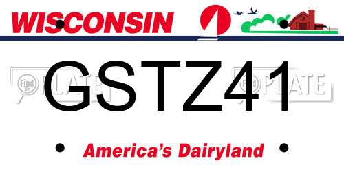 GSTZ41 Wisconsin License Plate