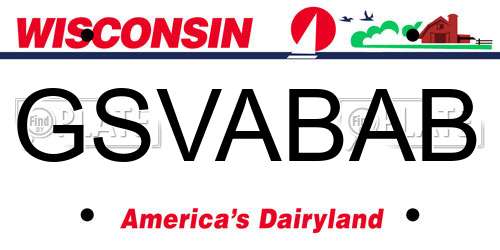 GSVABAB Wisconsin License Plate