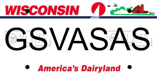 GSVASAS Wisconsin License Plate