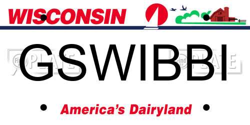 GSWIBBI Wisconsin License Plate