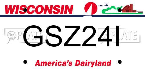 GSZ24I Wisconsin License Plate