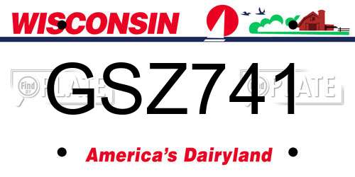 GSZ741 Wisconsin License Plate