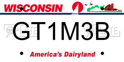 GT1M3B Wisconsin License Plate