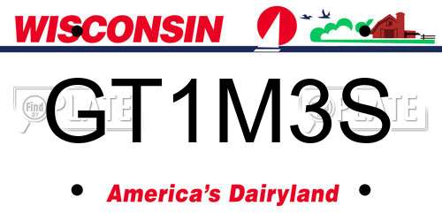 GT1M3S Wisconsin License Plate