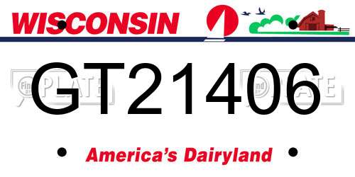 GT21406 Wisconsin License Plate