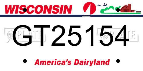 GT25154 Wisconsin License Plate