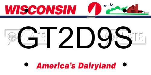GT2D9S Wisconsin License Plate