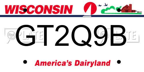 GT2Q9B Wisconsin License Plate
