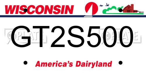 GT2S500 Wisconsin License Plate