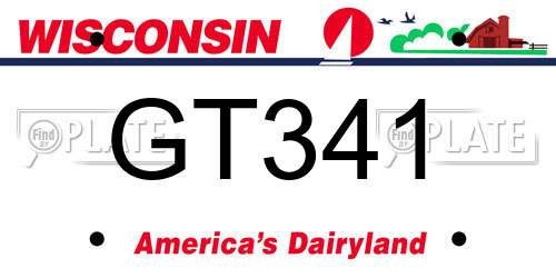 GT341 Wisconsin License Plate