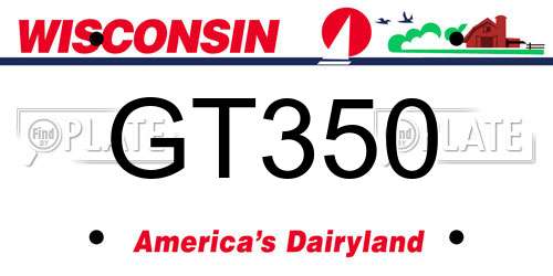 GT350 Wisconsin License Plate