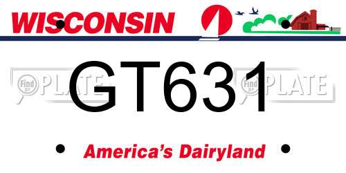 GT631 Wisconsin License Plate