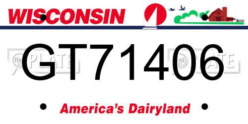 GT71406 Wisconsin License Plate