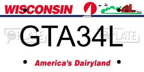 GTA34L Wisconsin License Plate