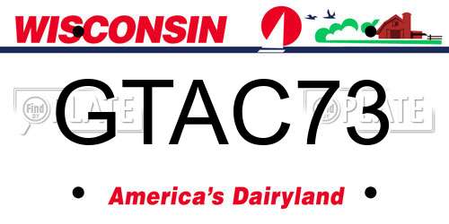 GTAC73 Wisconsin License Plate