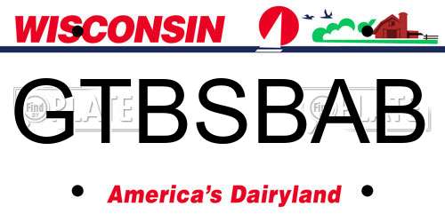 GTBSBAB Wisconsin License Plate