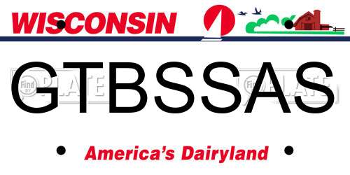 GTBSSAS Wisconsin License Plate