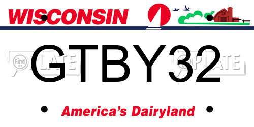 GTBY32 Wisconsin License Plate