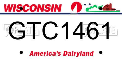 GTC1461 Wisconsin License Plate