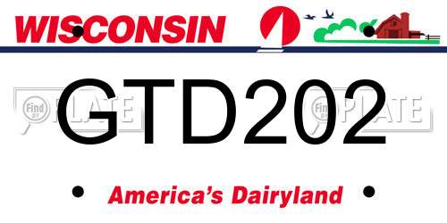 GTD202 Wisconsin License Plate