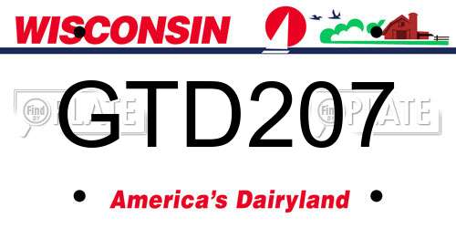 GTD207 Wisconsin License Plate