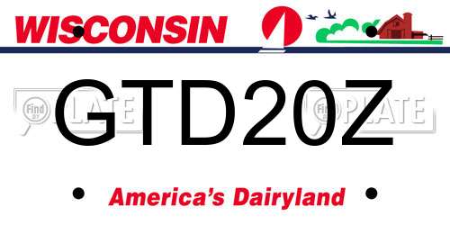 GTD20Z Wisconsin License Plate