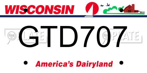GTD707 Wisconsin License Plate