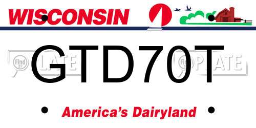 GTD70T Wisconsin License Plate