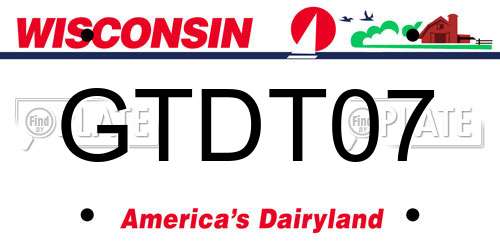 GTDT07 Wisconsin License Plate