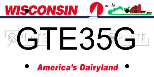 GTE35G Wisconsin License Plate