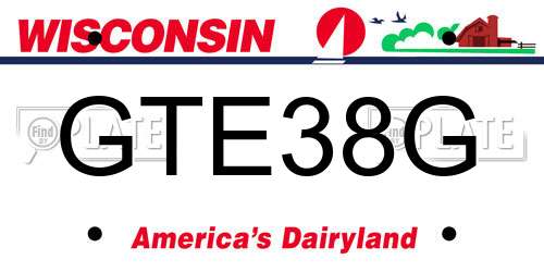 GTE38G Wisconsin License Plate