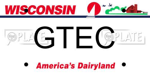 GTEC Wisconsin License Plate