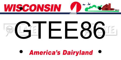 GTEE86 Wisconsin License Plate