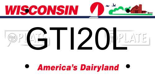 GTI20L Wisconsin License Plate