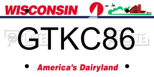 GTKC86 Wisconsin License Plate