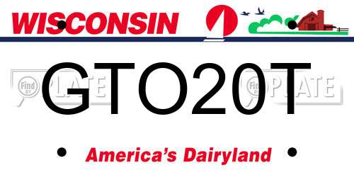 GTO20T Wisconsin License Plate