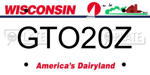 GTO20Z Wisconsin License Plate