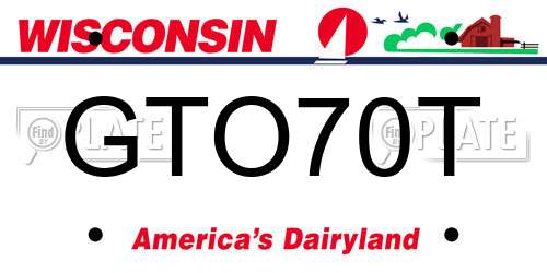 GTO70T Wisconsin License Plate
