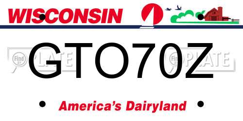GTO70Z Wisconsin License Plate