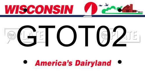 GTOT02 Wisconsin License Plate