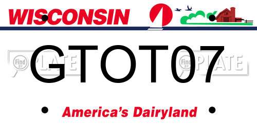 GTOT07 Wisconsin License Plate