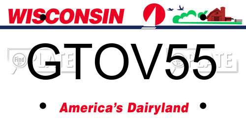 GTOV55 Wisconsin License Plate
