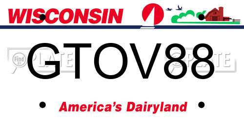 GTOV88 Wisconsin License Plate