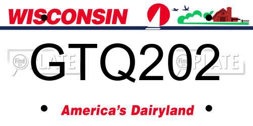 GTQ202 Wisconsin License Plate
