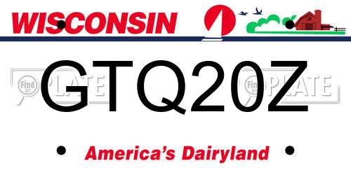 GTQ20Z Wisconsin License Plate