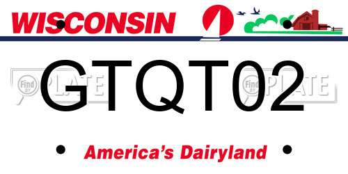 GTQT02 Wisconsin License Plate