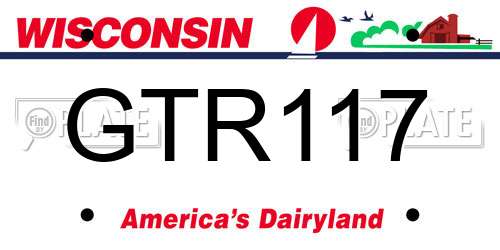 GTR117 Wisconsin License Plate