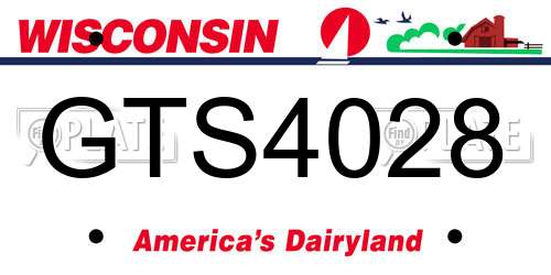 GTS4028 Wisconsin License Plate