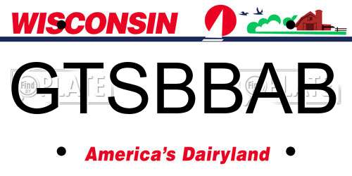 GTSBBAB Wisconsin License Plate
