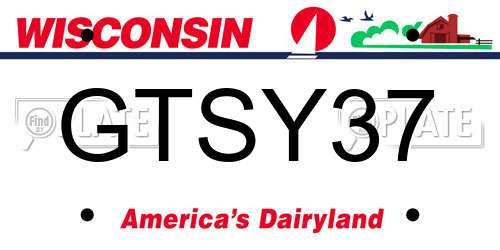 GTSY37 Wisconsin License Plate